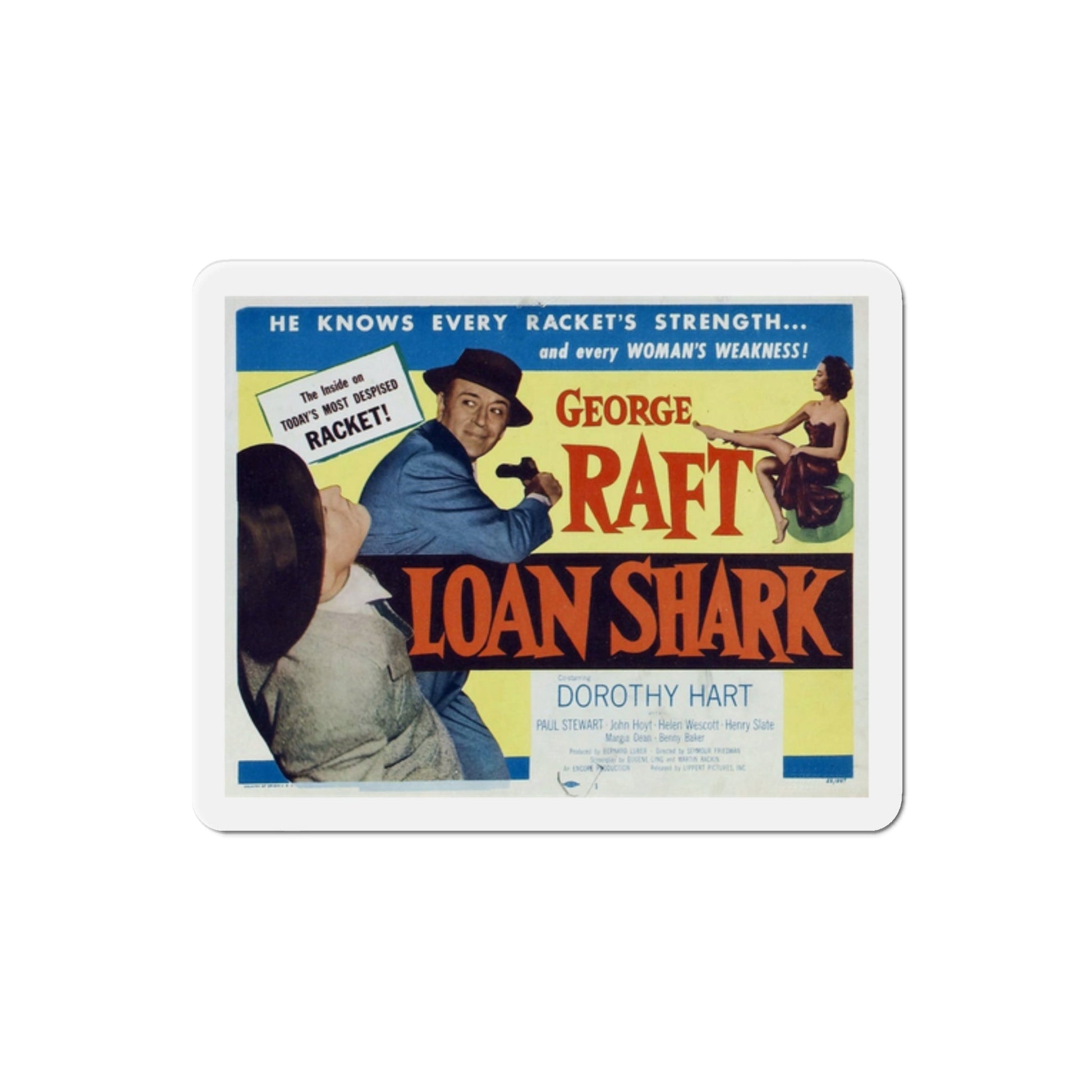 Loan Shark 1952 Movie Poster Die-Cut Magnet-2 Inch-The Sticker Space