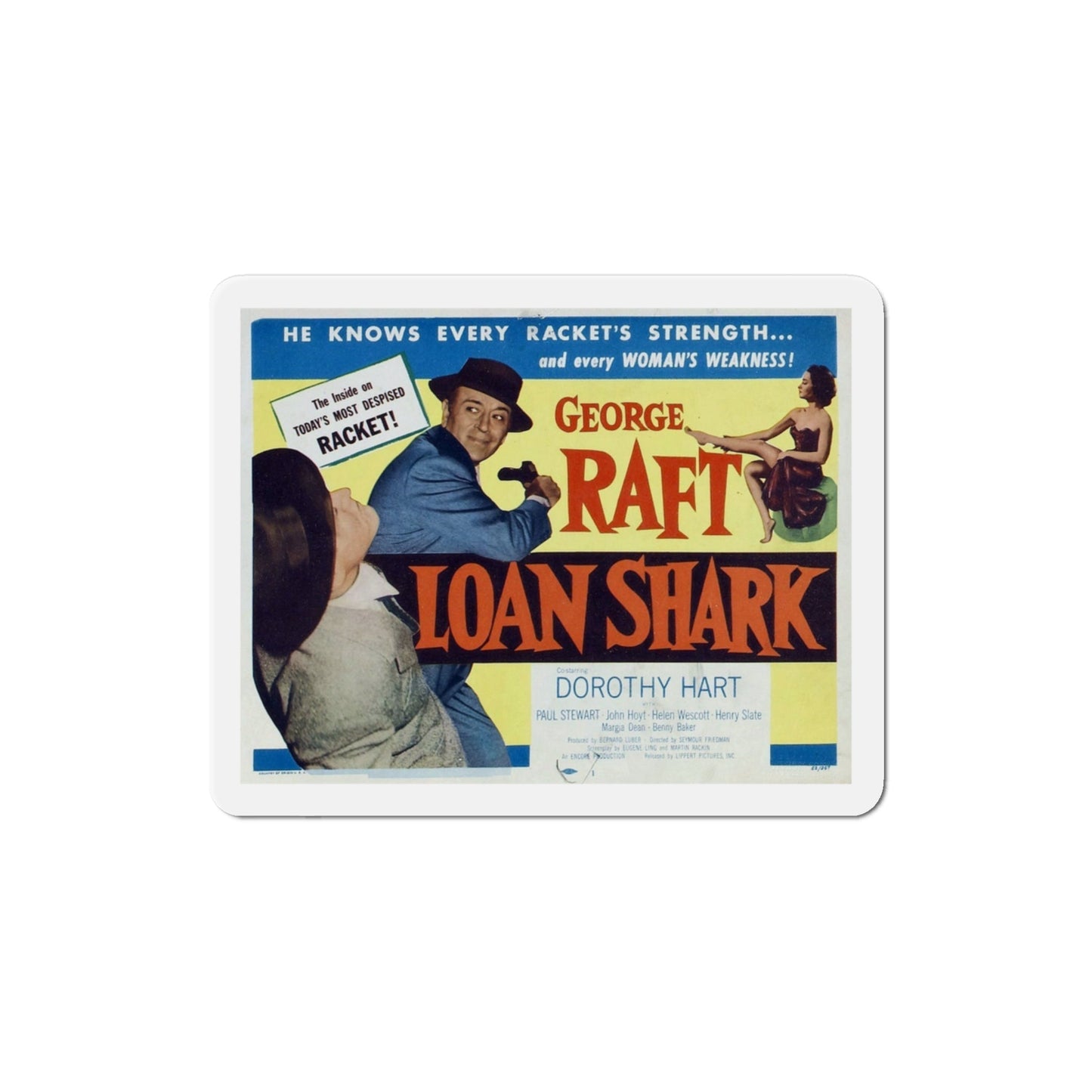 Loan Shark 1952 Movie Poster Die-Cut Magnet-3 Inch-The Sticker Space