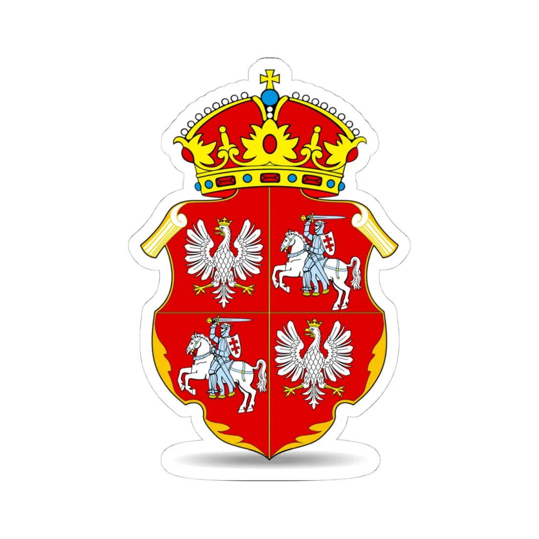 Lob Rech Pospolita (Poland) (Coat of Arms) STICKER Vinyl Kiss-Cut Decal 4 Inch White - The Sticker Space