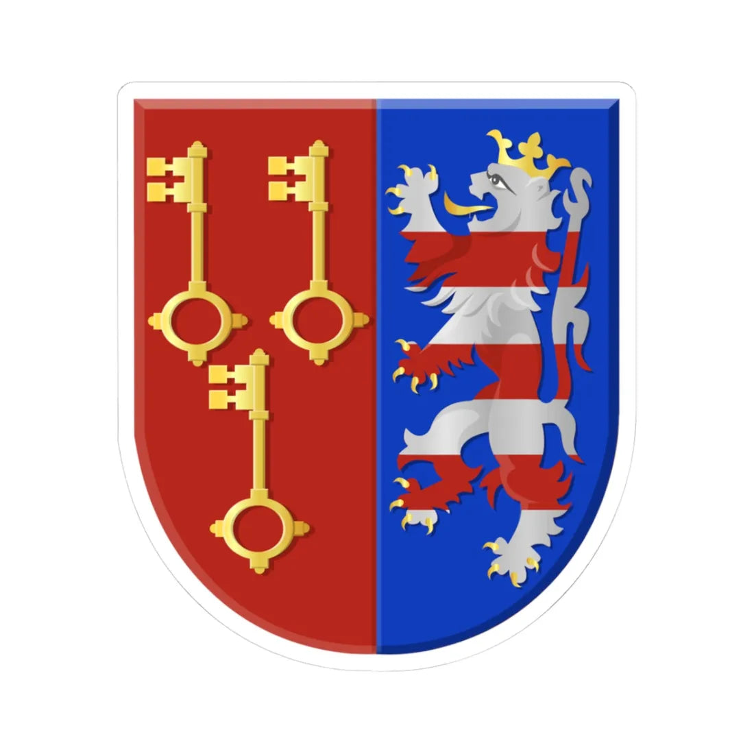 Lochristi wapen (Belgium) (Coat of Arms) STICKER Vinyl Kiss-Cut Decal 3 Inch White - The Sticker Space
