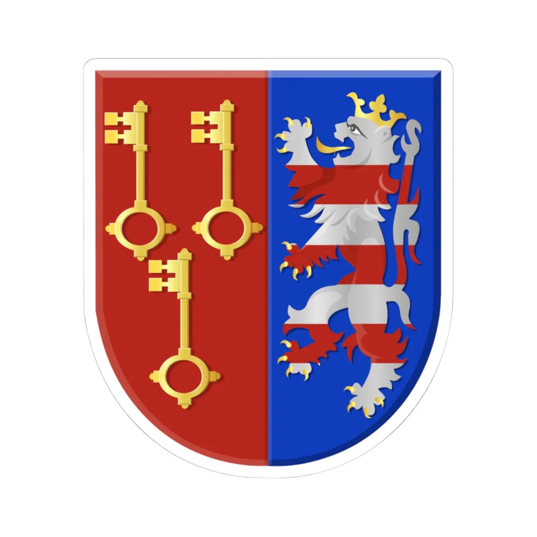 Lochristi wapen (Belgium) (Coat of Arms) STICKER Vinyl Kiss-Cut Decal 4 Inch White - The Sticker Space