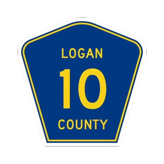 Logan County 10 (Illinois) (Road Sign) STICKER Vinyl Kiss-Cut Decal 2 Inch White - The Sticker Space