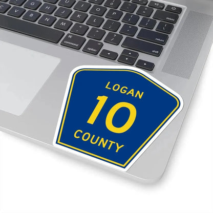 Logan County 10 (Illinois) (Road Sign) STICKER Vinyl Kiss-Cut Decal - The Sticker Space