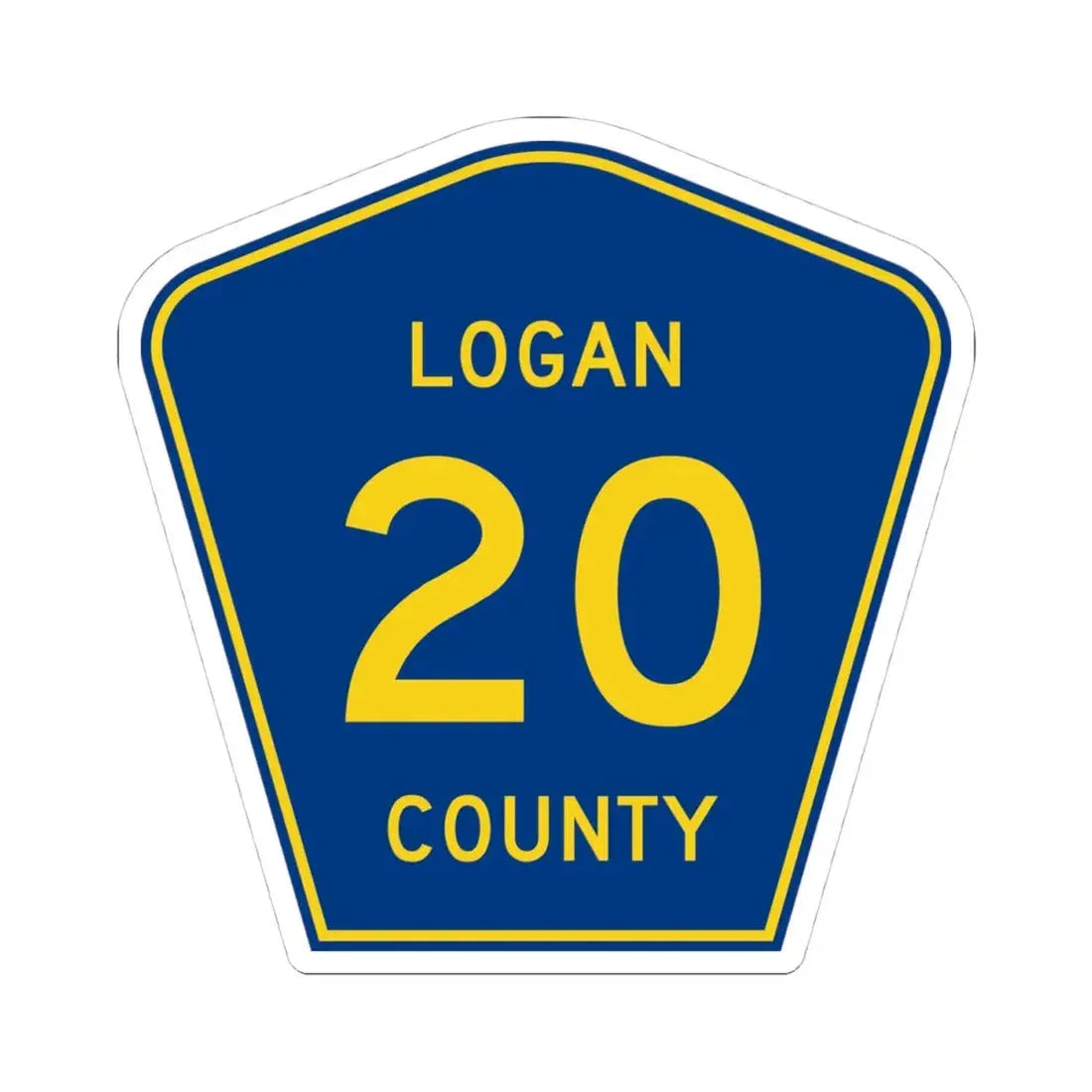 Logan County 20 (Illinois) (Road Sign) STICKER Vinyl Kiss-Cut Decal 4 Inch White - The Sticker Space