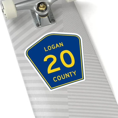 Logan County 20 (Illinois) (Road Sign) STICKER Vinyl Kiss-Cut Decal - The Sticker Space
