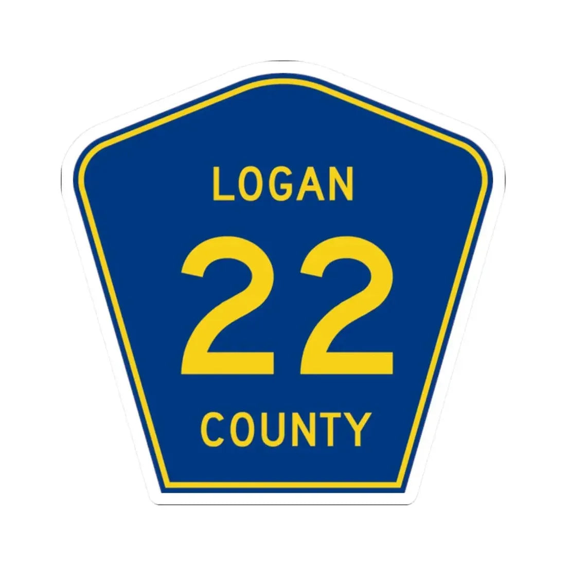 Logan County 22 (Illinois) (Road Sign) STICKER Vinyl Kiss-Cut Decal 2 Inch White - The Sticker Space