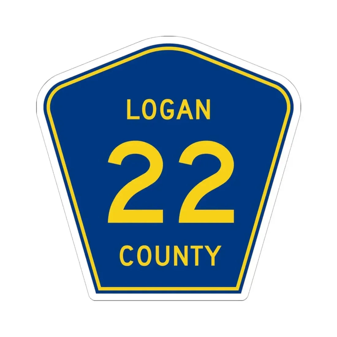 Logan County 22 (Illinois) (Road Sign) STICKER Vinyl Kiss-Cut Decal 6 Inch White - The Sticker Space