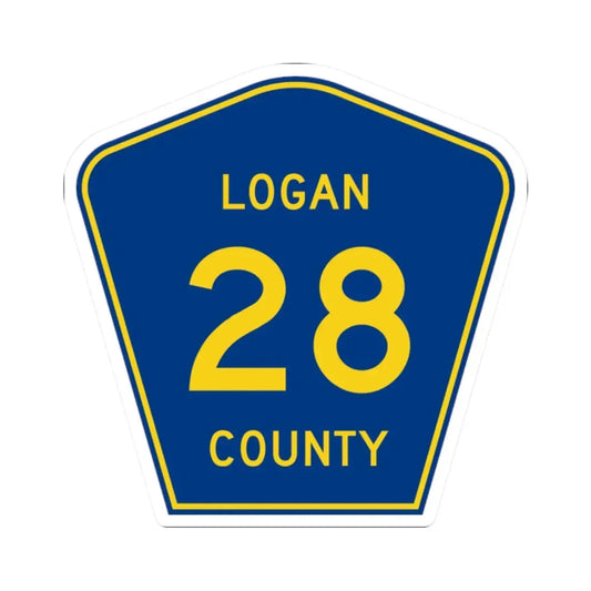 Logan County 28 (Illinois) (Road Sign) STICKER Vinyl Kiss-Cut Decal 2 Inch White - The Sticker Space