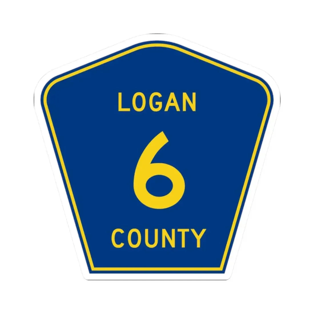 Logan County 6 (Illinois) (Road Sign) STICKER Vinyl Kiss-Cut Decal 2 Inch White - The Sticker Space