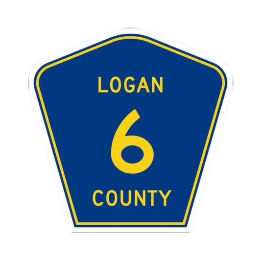 Logan County 6 (Illinois) (Road Sign) STICKER Vinyl Kiss-Cut Decal 2 Inch White - The Sticker Space