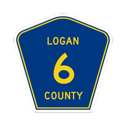 Logan County 6 (Illinois) (Road Sign) STICKER Vinyl Kiss-Cut Decal 3 Inch White - The Sticker Space