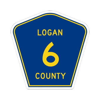 Logan County 6 (Illinois) (Road Sign) STICKER Vinyl Kiss-Cut Decal 4 Inch White - The Sticker Space