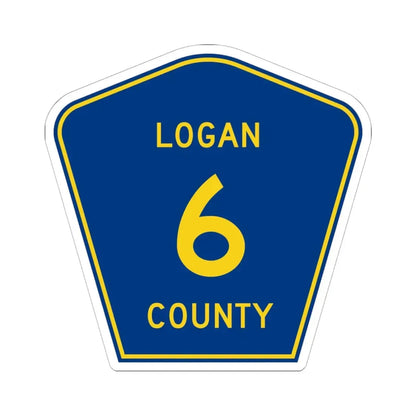 Logan County 6 (Illinois) (Road Sign) STICKER Vinyl Kiss-Cut Decal 6 Inch White - The Sticker Space