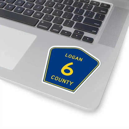 Logan County 6 (Illinois) (Road Sign) STICKER Vinyl Kiss-Cut Decal - The Sticker Space
