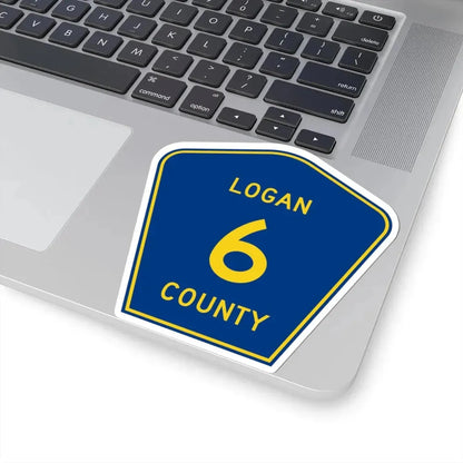 Logan County 6 (Illinois) (Road Sign) STICKER Vinyl Kiss-Cut Decal - The Sticker Space