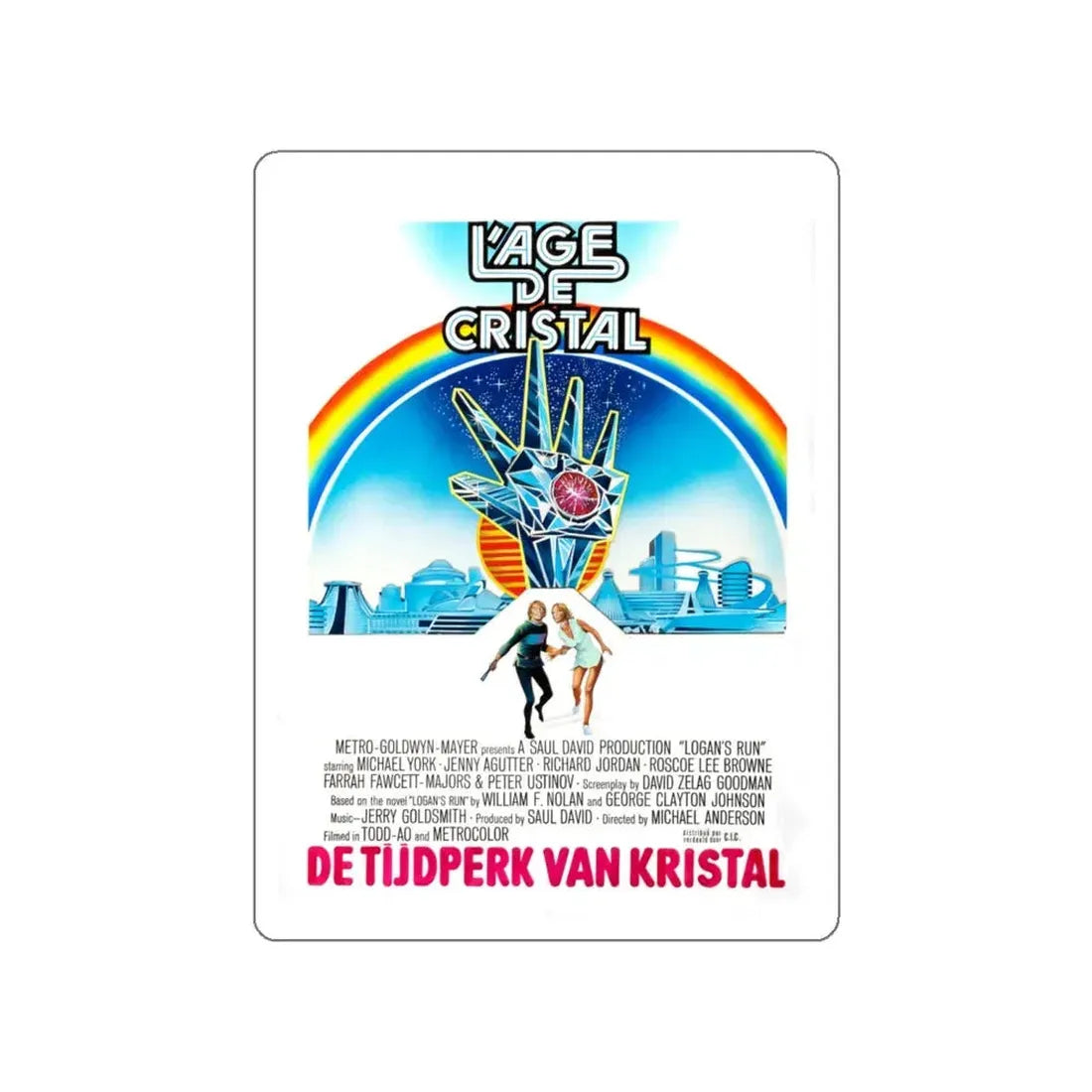 LOGAN'S RUN (BELGIAN) 1976 Movie Poster STICKER Vinyl Die-Cut Decal 4 Inch - The Sticker Space
