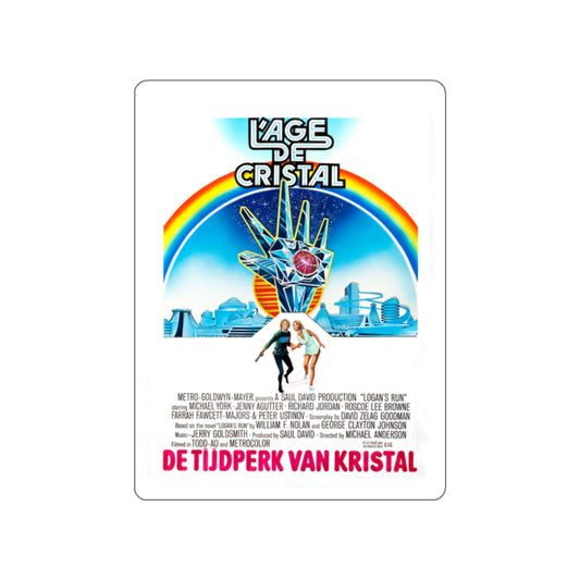 LOGAN'S RUN (BELGIAN) 1976 Movie Poster STICKER Vinyl Die-Cut Decal-2 Inch-The Sticker Space