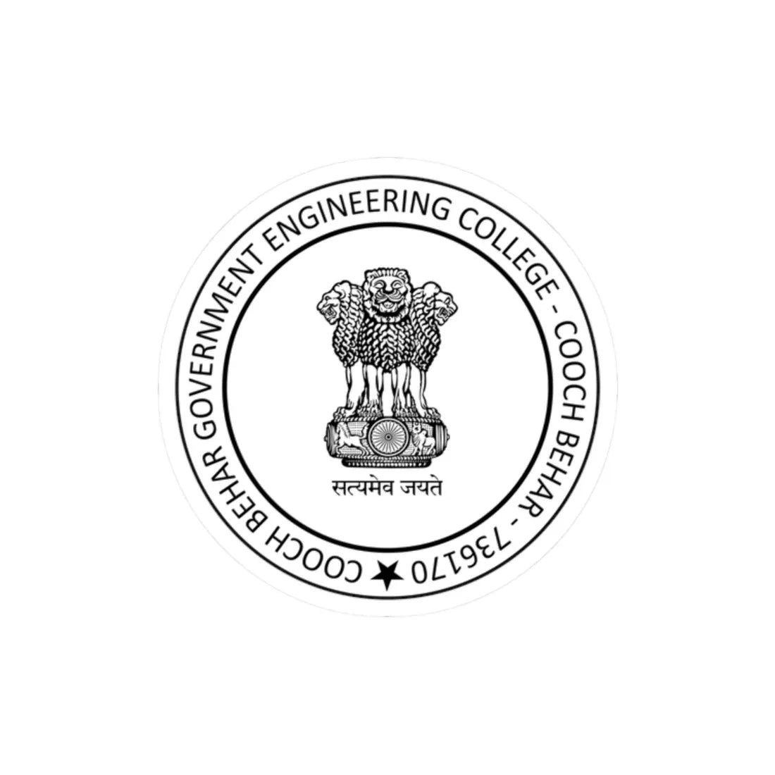 Logo-cgec-svg (India) (Coat of Arms) STICKER Vinyl Kiss-Cut Decal 2 Inch White - The Sticker Space