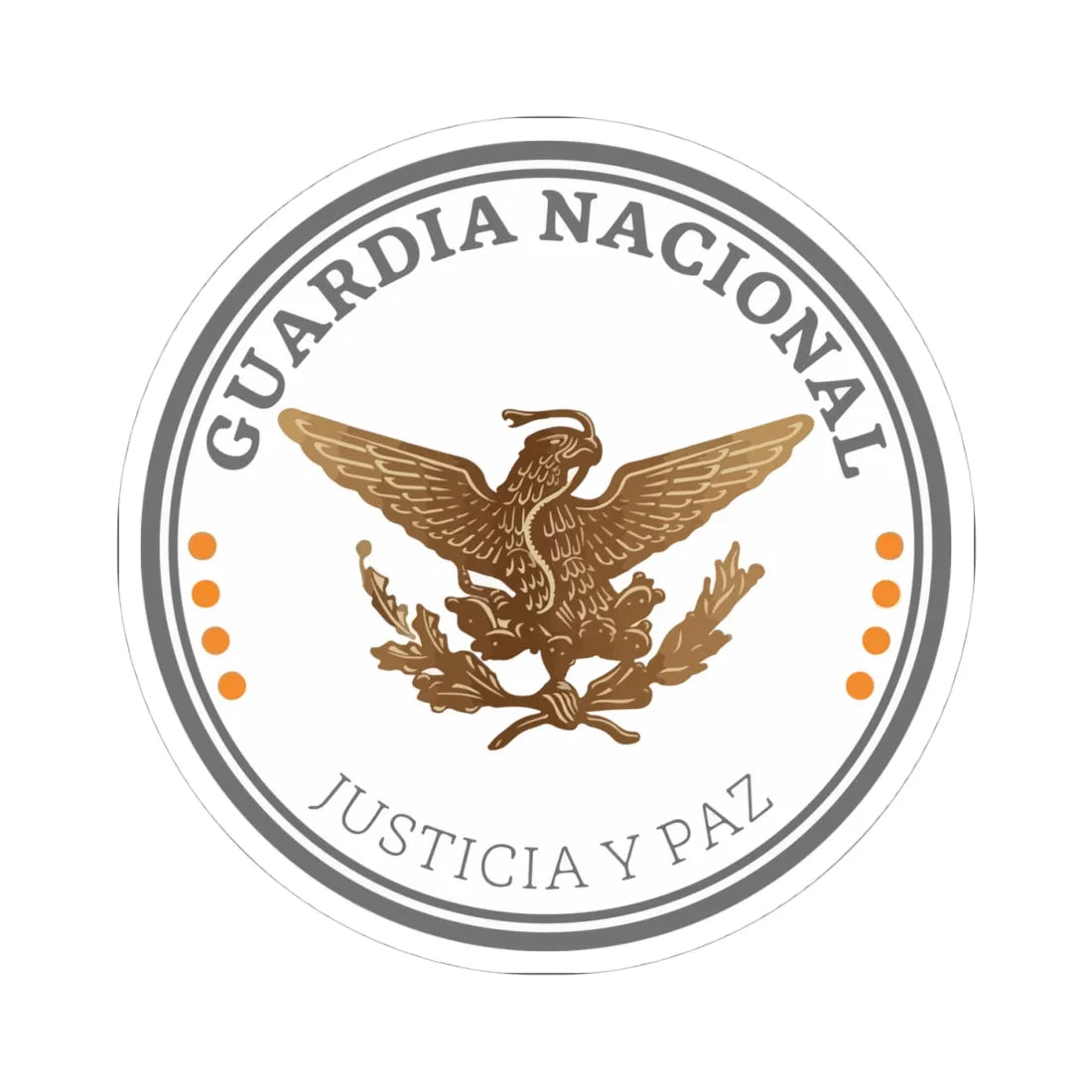 Logo de la Guardia Nacional México (Mexico) (Coat of Arms) STICKER Vinyl Kiss-Cut Decal 4 Inch White - The Sticker Space