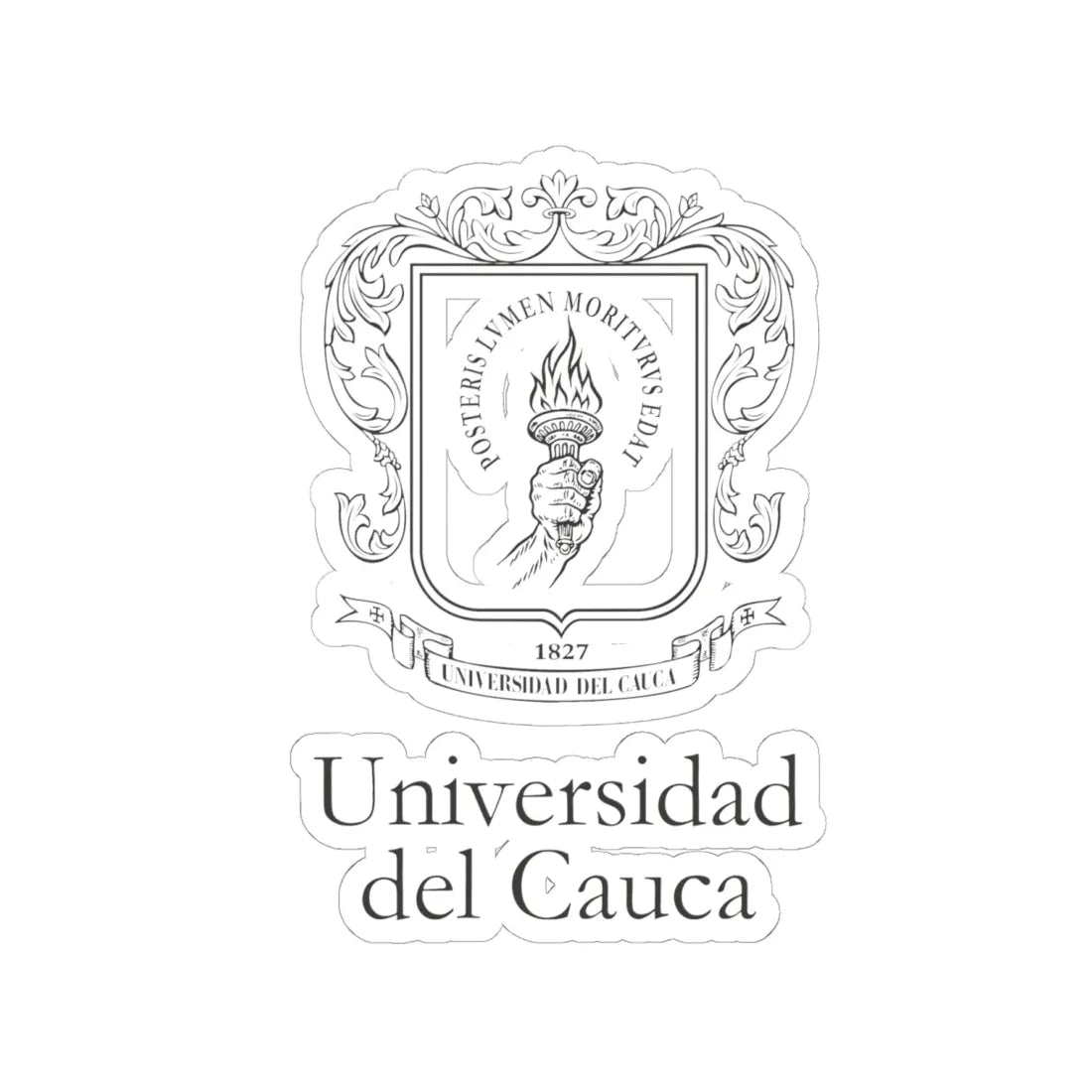 Logo de la Universidad del Cauca (Colombia) (Coat of Arms) STICKER Vinyl Kiss-Cut Decal 6 Inch White - The Sticker Space