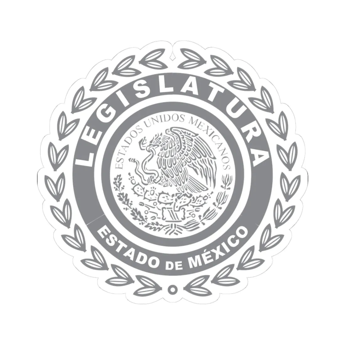 Logo del Congreso del Estado de México (Mexico) (Coat of Arms) STICKER Vinyl Kiss-Cut Decal 3 Inch White - The Sticker Space