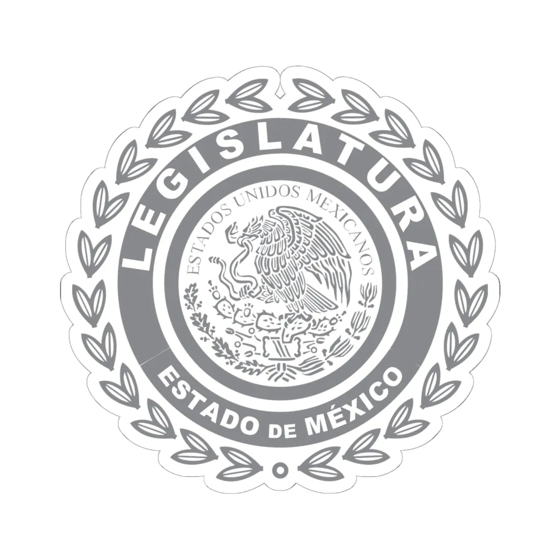 Logo del Congreso del Estado de México (Mexico) (Coat of Arms) STICKER Vinyl Kiss-Cut Decal 6 Inch White - The Sticker Space