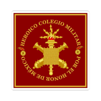 Logo del Heroico Colegio Militar Mexico (Mexico) (Coat of Arms) STICKER Vinyl Kiss-Cut Decal 4 Inch White - The Sticker Space