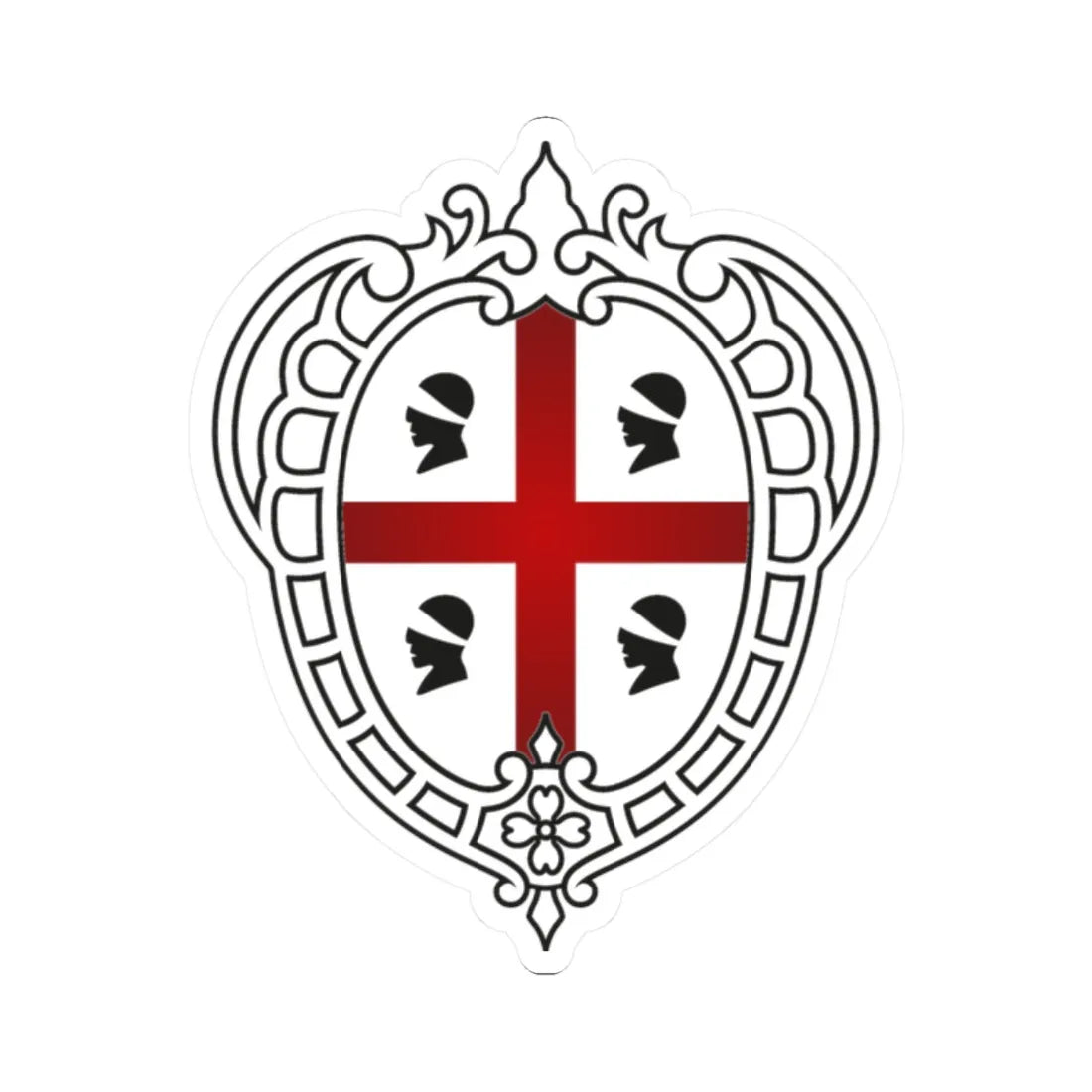 Logo istituzionale Regione Sardegna 2021 (Italy) (Coat of Arms) STICKER Vinyl Kiss-Cut Decal 2 Inch White - The Sticker Space