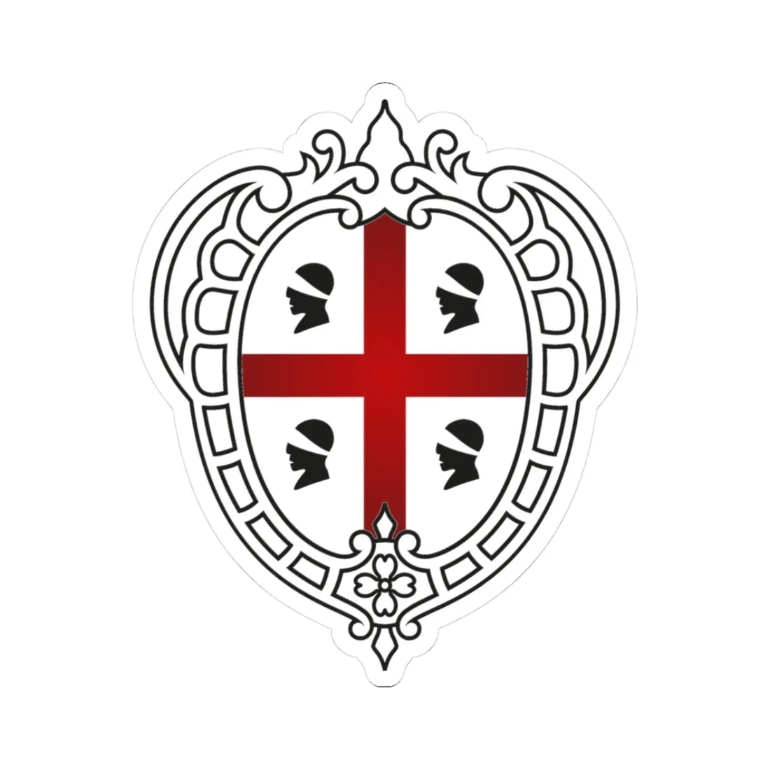 Logo istituzionale Regione Sardegna 2021 (Italy) (Coat of Arms) STICKER Vinyl Kiss-Cut Decal 3 Inch White - The Sticker Space
