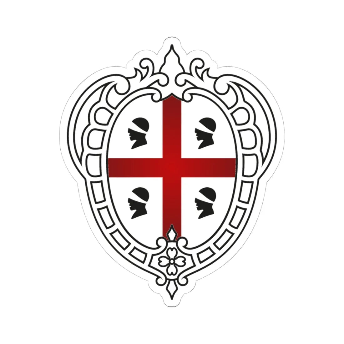 Logo istituzionale Regione Sardegna 2021 (Italy) (Coat of Arms) STICKER Vinyl Kiss-Cut Decal 4 Inch White - The Sticker Space