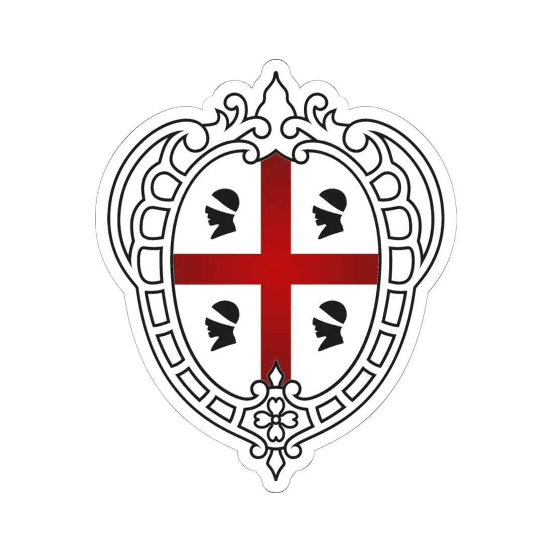 Logo istituzionale Regione Sardegna 2021 (Italy) (Coat of Arms) STICKER Vinyl Kiss-Cut Decal 6 Inch White - The Sticker Space