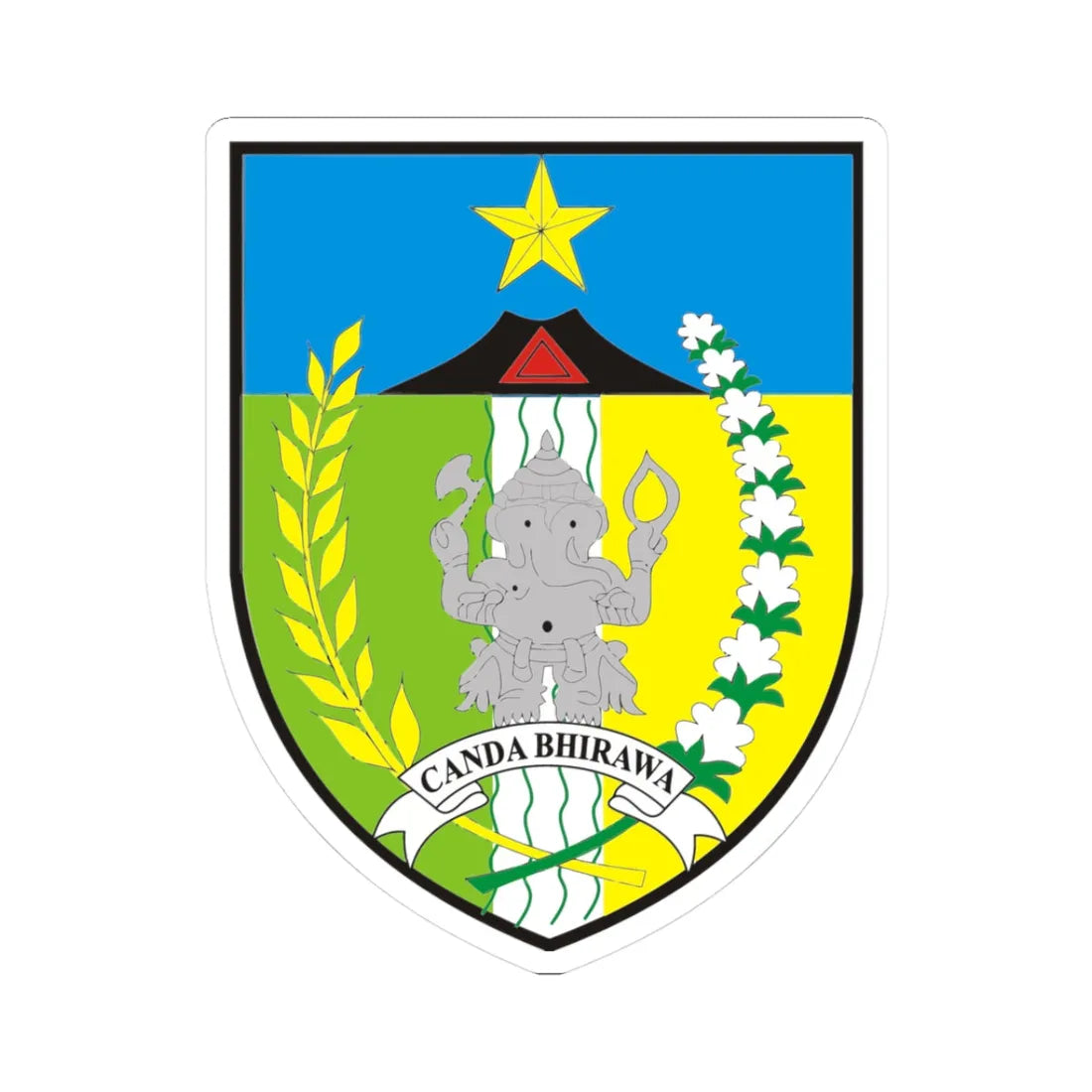 Logo Kabupaten Kediri Seal of Kediri Regency (Indonesia) (Coat of Arms) STICKER Vinyl Kiss-Cut Decal 3 Inch White - The Sticker Space