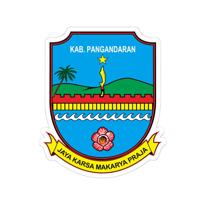 Logo Kabupaten Pangandaran (Indonesia) (Coat of Arms) STICKER Vinyl Kiss-Cut Decal 6 Inch White - The Sticker Space