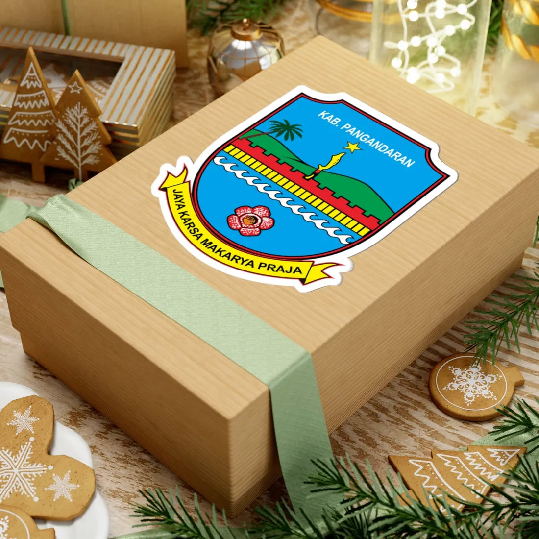 Logo Kabupaten Pangandaran (Indonesia) (Coat of Arms) STICKER Vinyl Kiss-Cut Decal - The Sticker Space