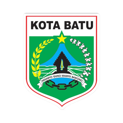 Logo Kota Batu Jawa Timur Seal of Batu East Java (Indonesia) (Coat of Arms) STICKER Vinyl Kiss-Cut Decal 2 Inch White - The Sticker Space