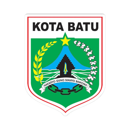 Logo Kota Batu Jawa Timur Seal of Batu East Java (Indonesia) (Coat of Arms) STICKER Vinyl Kiss-Cut Decal 3 Inch White - The Sticker Space