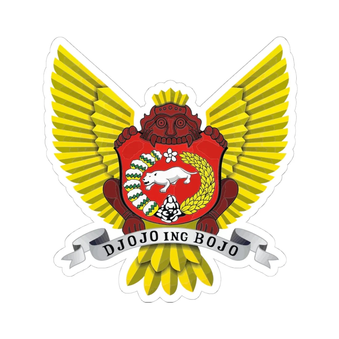 Logo Kota Kediri - Seal of Kediri City (Indonesia) (Coat of Arms) STICKER Vinyl Kiss-Cut Decal 4 Inch White - The Sticker Space