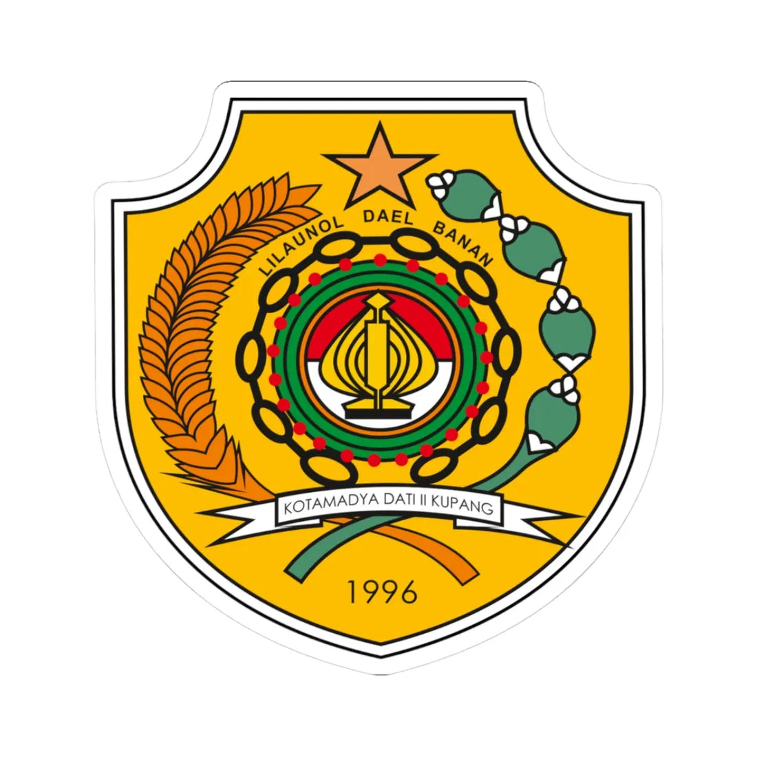 LOGO KOTA KUPANG (Indonesia) (Coat of Arms) STICKER Vinyl Kiss-Cut Decal 3 Inch White - The Sticker Space