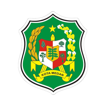Logo Kota Medan Seal of Medan (Indonesia) (Coat of Arms) STICKER Vinyl Kiss-Cut Decal 6 Inch White - The Sticker Space