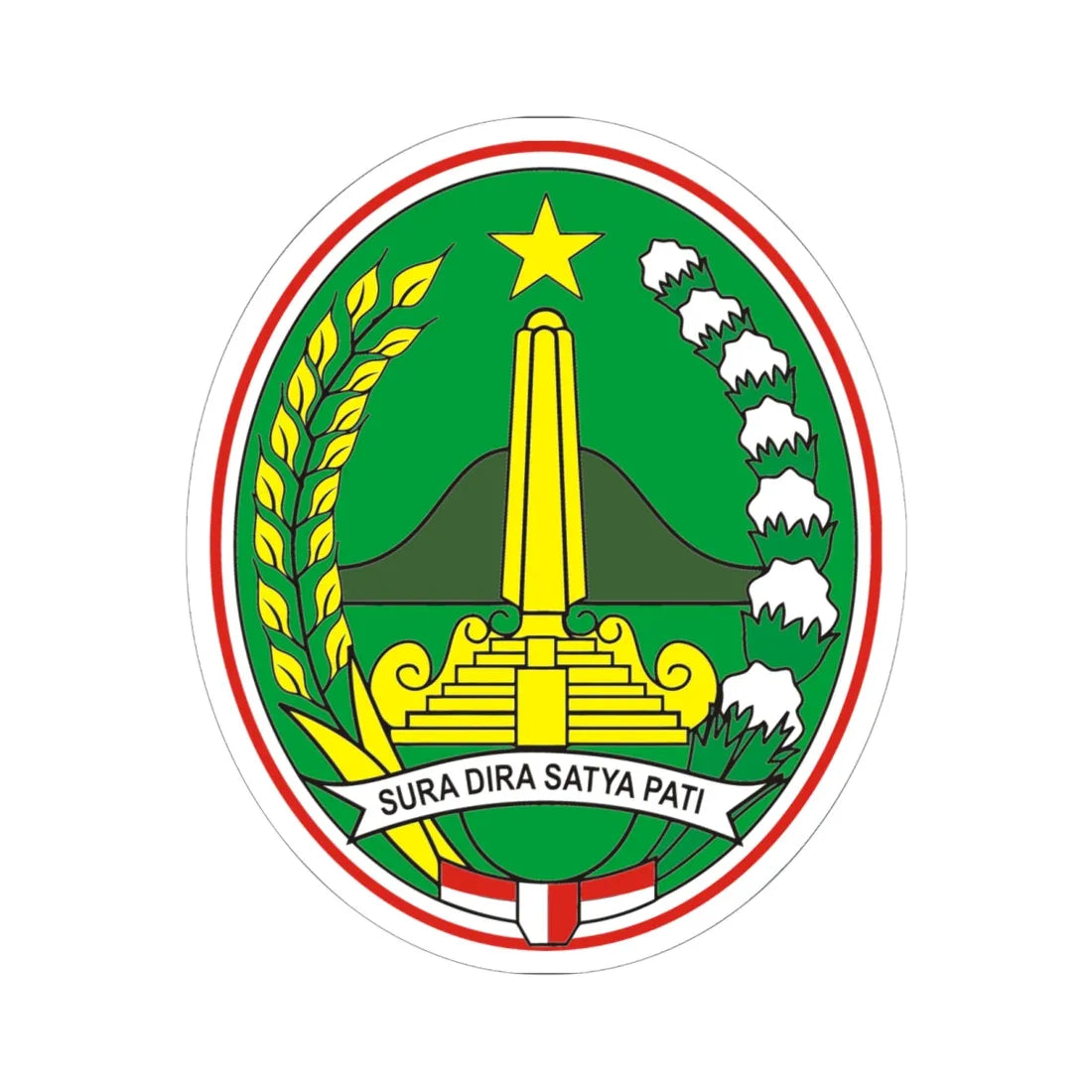 Logo Kota Pasuruan - Seal of Pasuruan City (Indonesia) (Coat of Arms) STICKER Vinyl Kiss-Cut Decal 6 Inch White - The Sticker Space