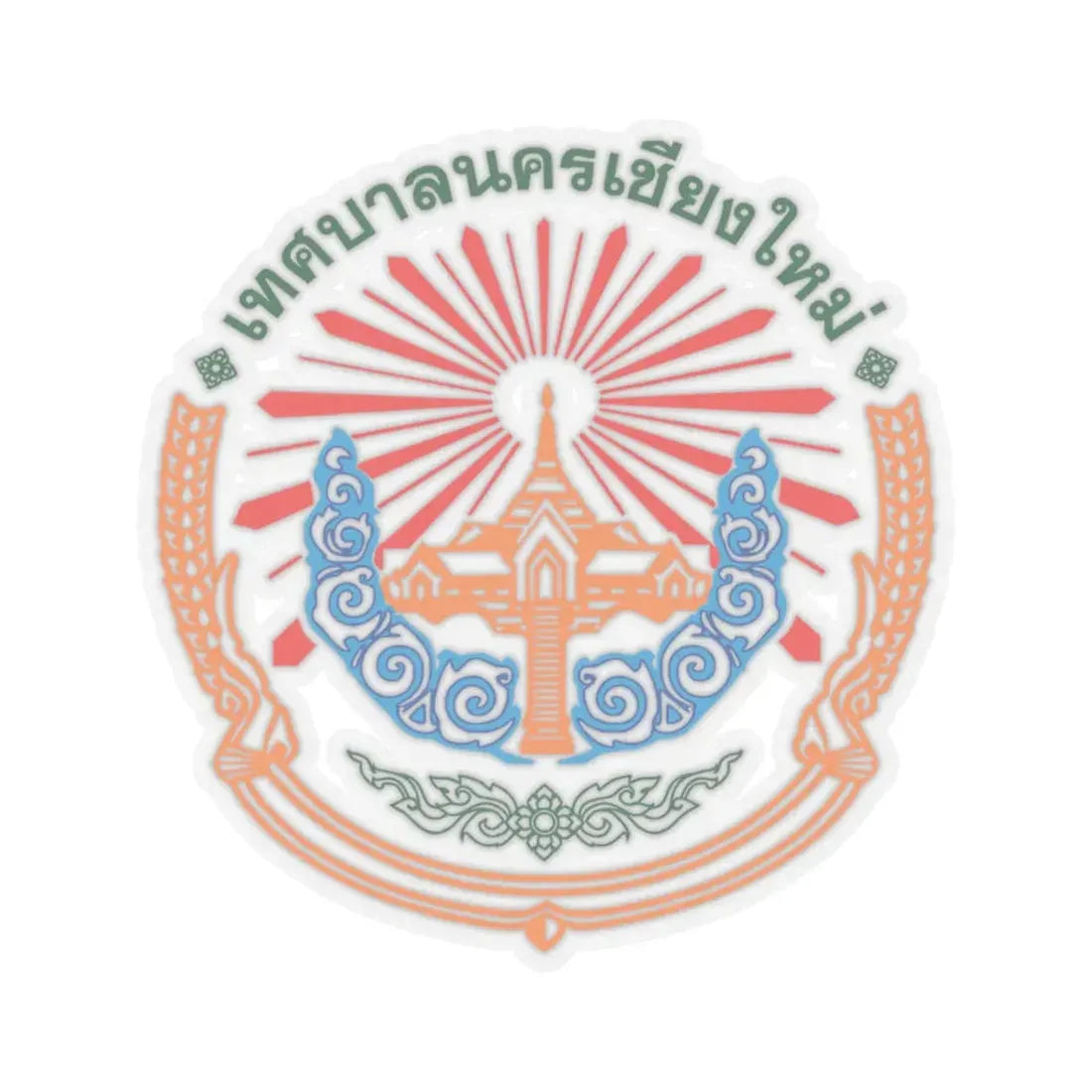 Logo of Chiang Mai City Municipality (Thailand) STICKER Vinyl Kiss-Cut Decal 3 Inch Transparent - The Sticker Space