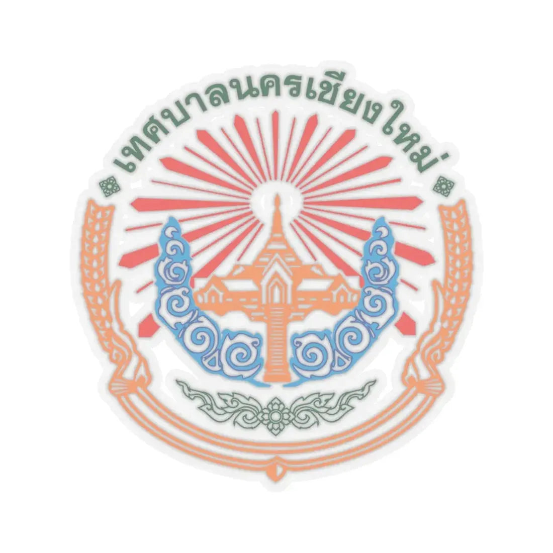 Logo of Chiang Mai City Municipality (Thailand) STICKER Vinyl Kiss-Cut Decal 6 Inch Transparent - The Sticker Space