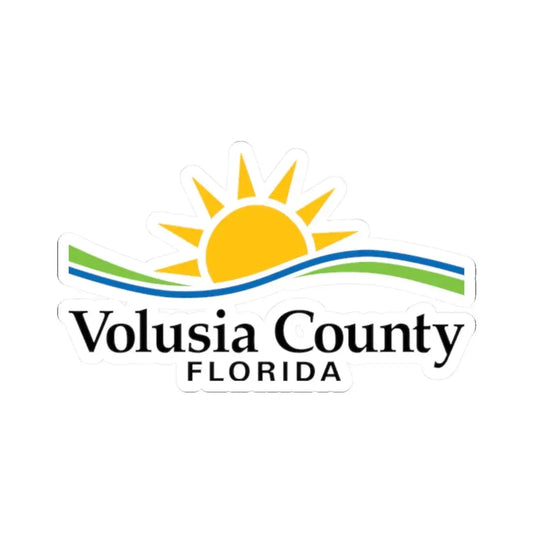 Logo of Volusia County Florida (United States) STICKER Vinyl Kiss-Cut Decal 2 Inch White - The Sticker Space