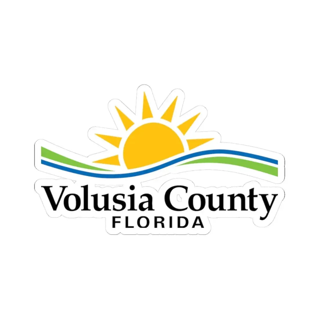 Logo of Volusia County Florida (United States) STICKER Vinyl Kiss-Cut Decal 3 Inch White - The Sticker Space