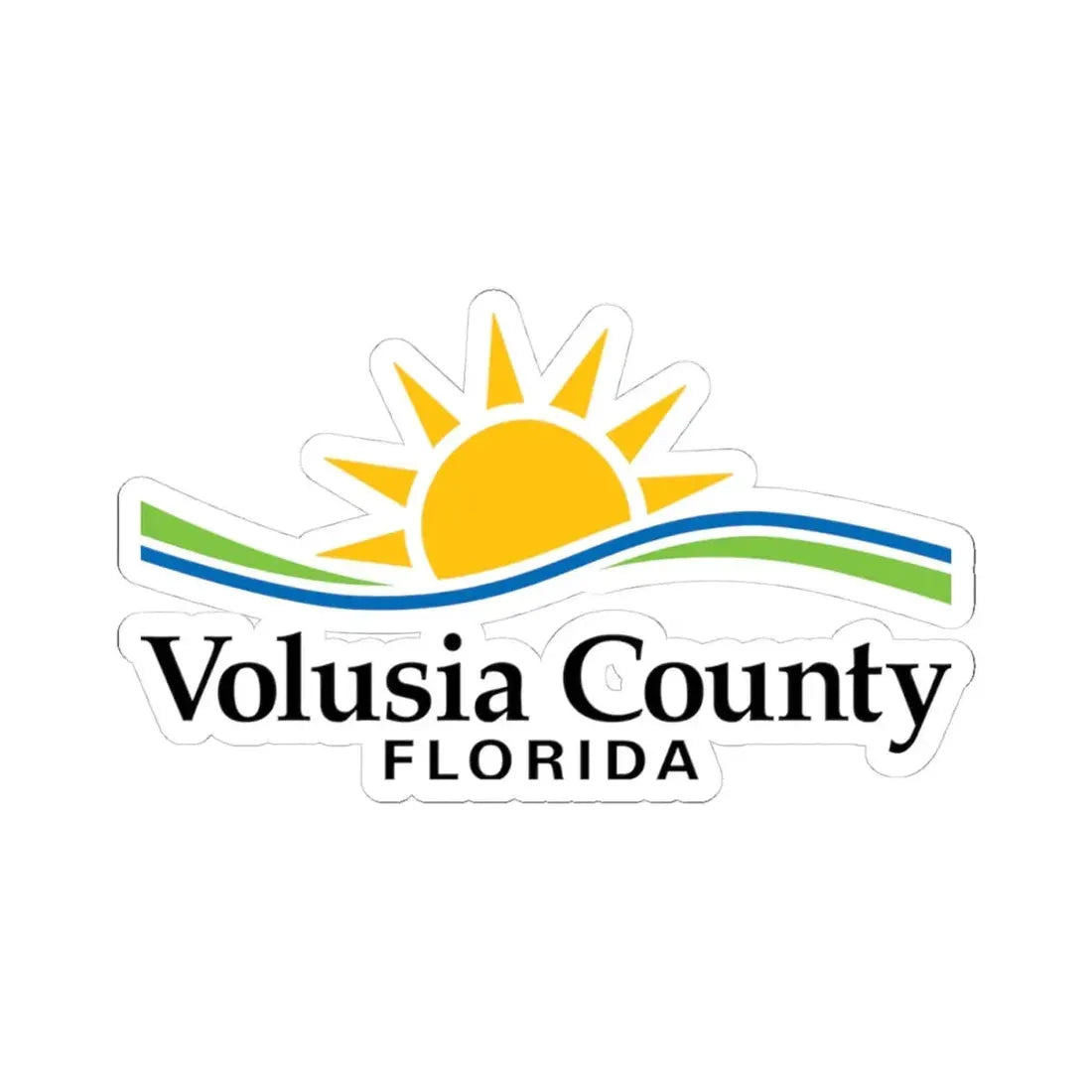 Logo of Volusia County Florida (United States) STICKER Vinyl Kiss-Cut Decal 4 Inch White - The Sticker Space