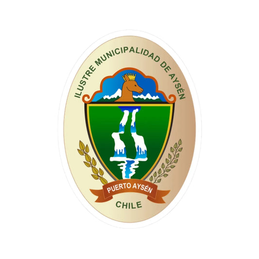 Logotipo-Municipalidad-de-Aysen (Chile) (Coat of Arms) STICKER Vinyl Kiss-Cut Decal 2 Inch White - The Sticker Space