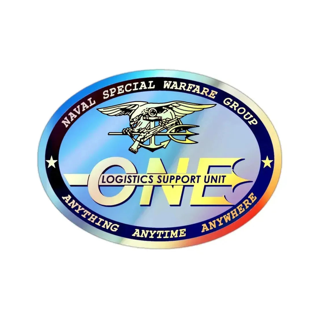 LOGSU One (U.S. Navy) Holographic STICKER Die-Cut Vinyl Decal 2 Inch Holographic - The Sticker Space