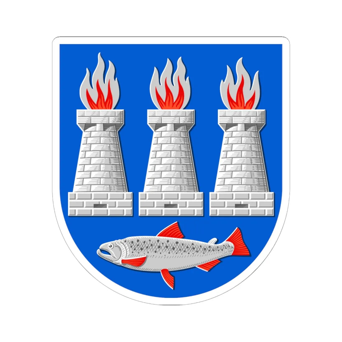 Lohja.vaakuna.1951 (Finland) (Coat of Arms) STICKER Vinyl Kiss-Cut Decal 6 Inch White - The Sticker Space