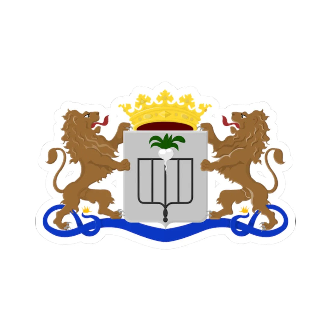 Lokeren wapen 1840 (Belgium) (Coat of Arms) STICKER Vinyl Kiss-Cut Decal 2 Inch White - The Sticker Space