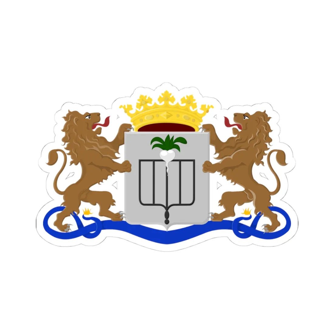 Lokeren wapen 1840 (Belgium) (Coat of Arms) STICKER Vinyl Kiss-Cut Decal 4 Inch White - The Sticker Space